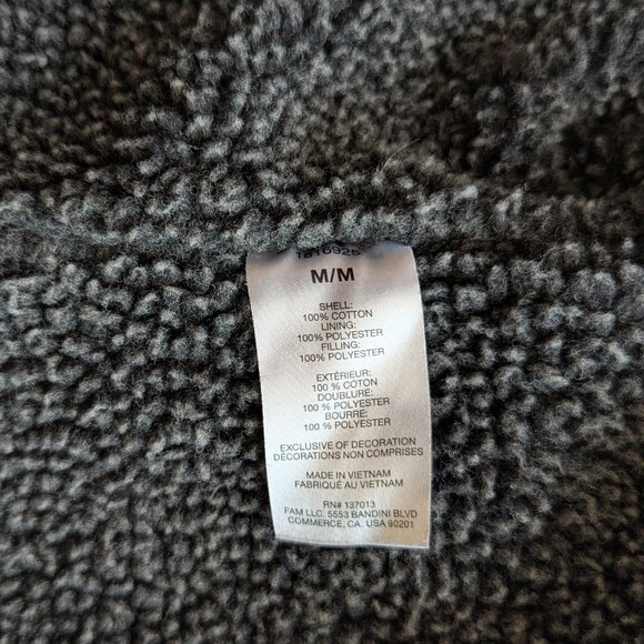 WOOLRICH Chore Barn Jacket Black Sherpa Lined Cotton Canvas Shell Men's M/L - Picture 9 of 9